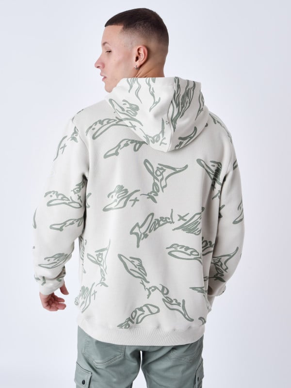 Project X Paris Sweat à Capuche Motif Signature Fluide