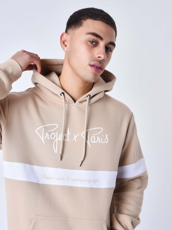 Project X Paris Sweat à Capuche Signature Avec Bande Blanche