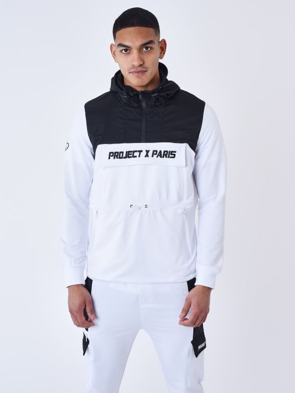 Project X Paris Sweat à Capuche Style Coupe Vent Bicolore
