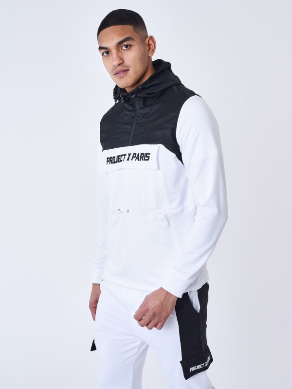 Project X Paris Sweat à Capuche Style Coupe Vent Bicolore