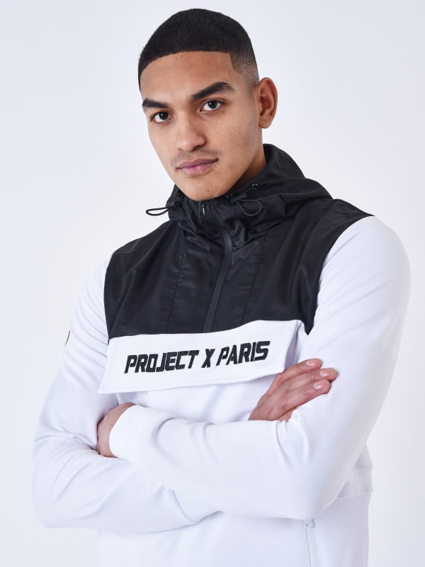project x paris Sweat à Capuche style coupe vent bicolore