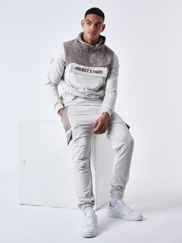 Project X Paris Sweat à Capuche Style Coupe Vent Bicolore