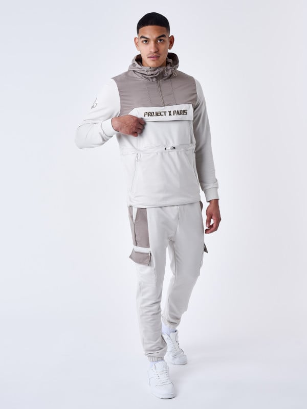 Project X Paris Sweat à Capuche Style Coupe Vent Bicolore