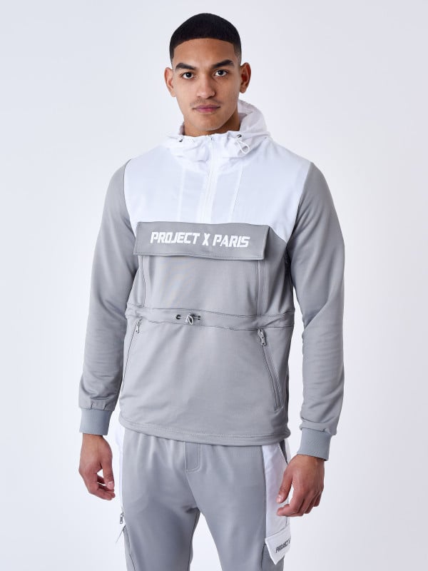Project X Paris Sweat à Capuche Style Coupe Vent Bicolore