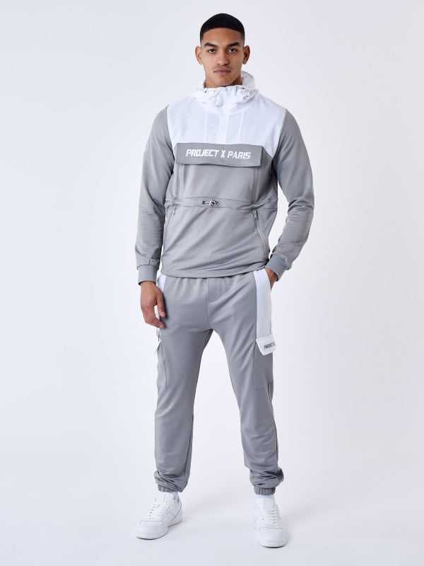 Project X Paris Sweat à Capuche Style Coupe Vent Bicolore
