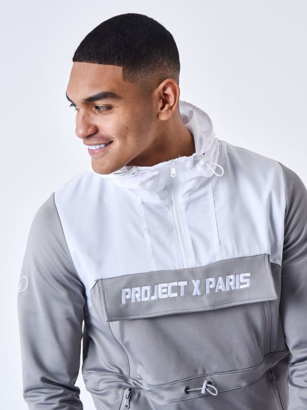 project x paris Sweat à Capuche style coupe vent bicolore