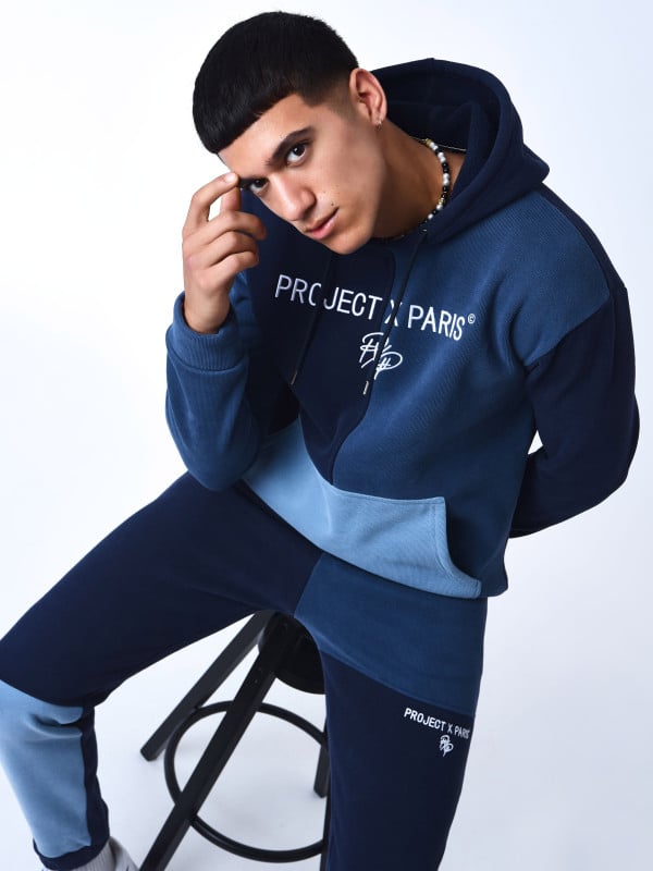 Project X Paris Sweat à Capuche Tricolore En Maille