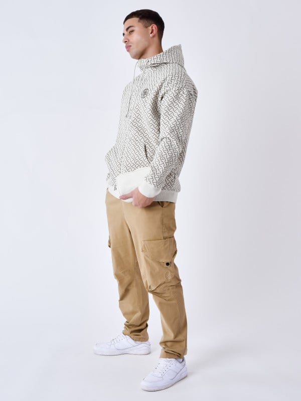 Project X Paris Sweat à Capuche Zippé Imprimé Monogramme