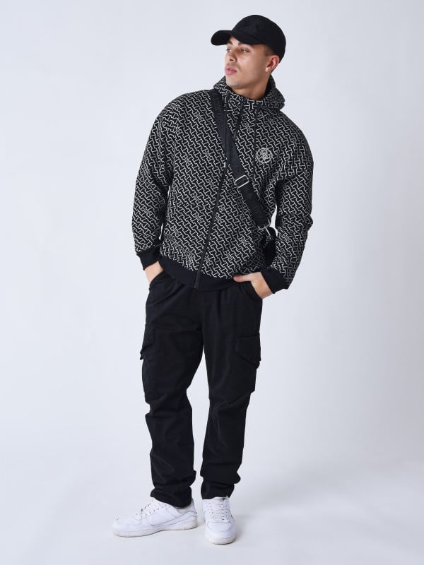 Project X Paris Sweat à Capuche Zippé Imprimé Monogramme
