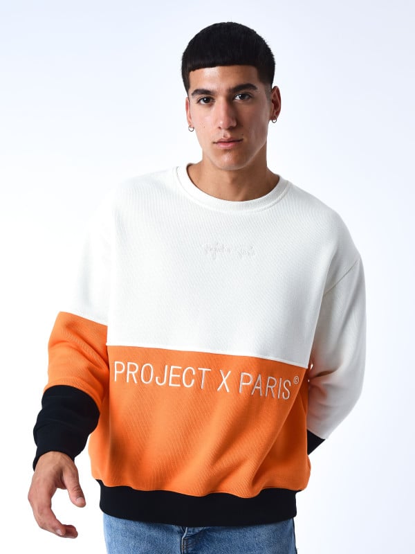 Project X Paris Sweat Col Rond Color Block En Maille