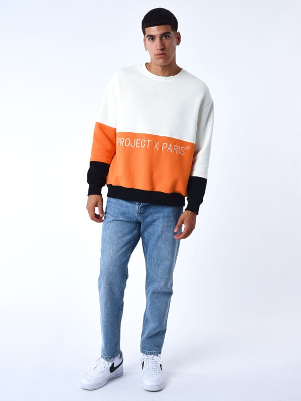 Project X Paris Sweat Col Rond Color Block En Maille