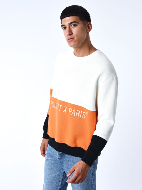 Project X Paris Sweat Col Rond Color Block En Maille