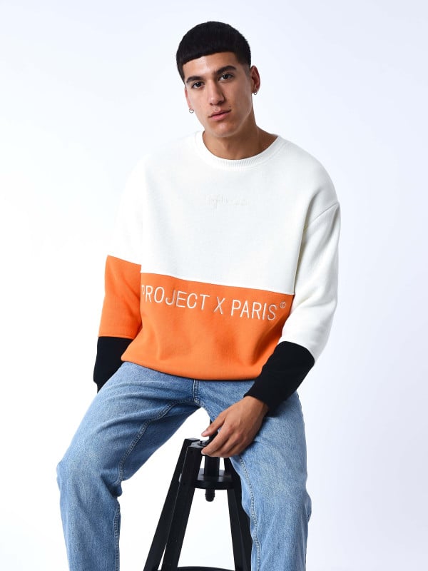 project x paris Sweat col rond Color Block en maille