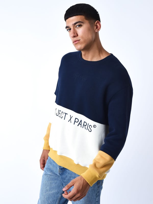 Project X Paris Sweat Col Rond Color Block En Maille