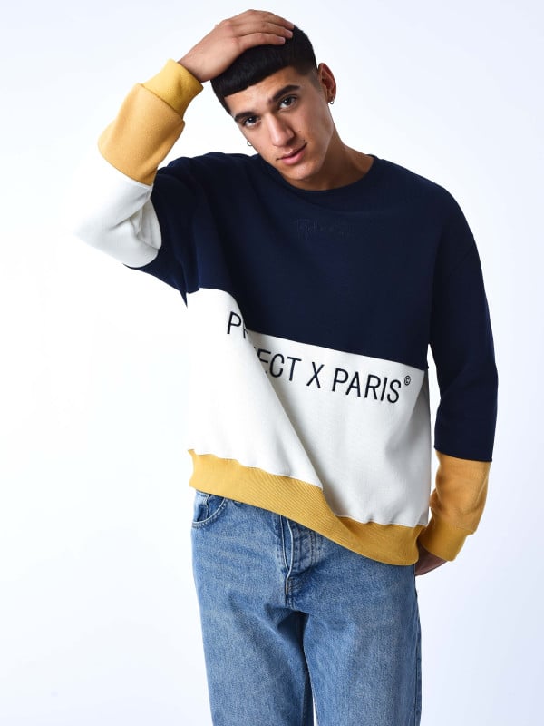 project x paris Sweat col rond Color Block en maille