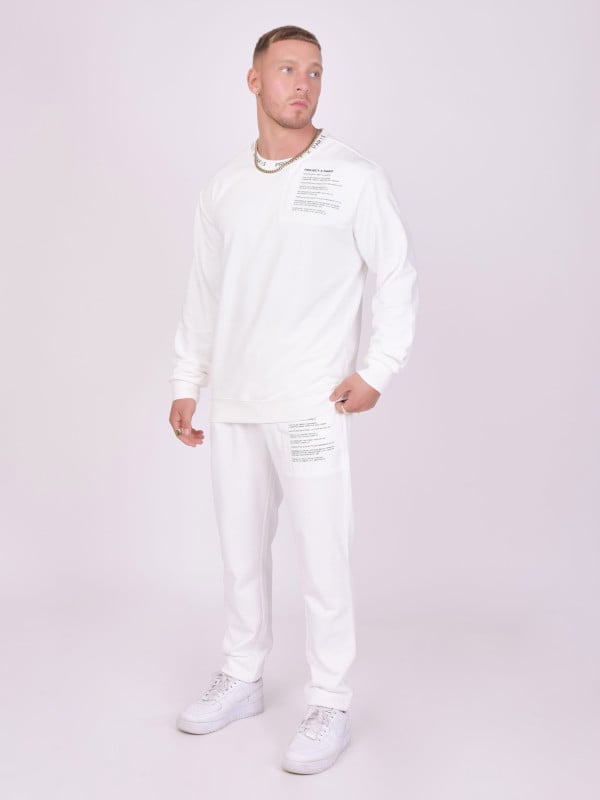 Project X Paris Sweat Col Rond Empiècement Et Message Texte
