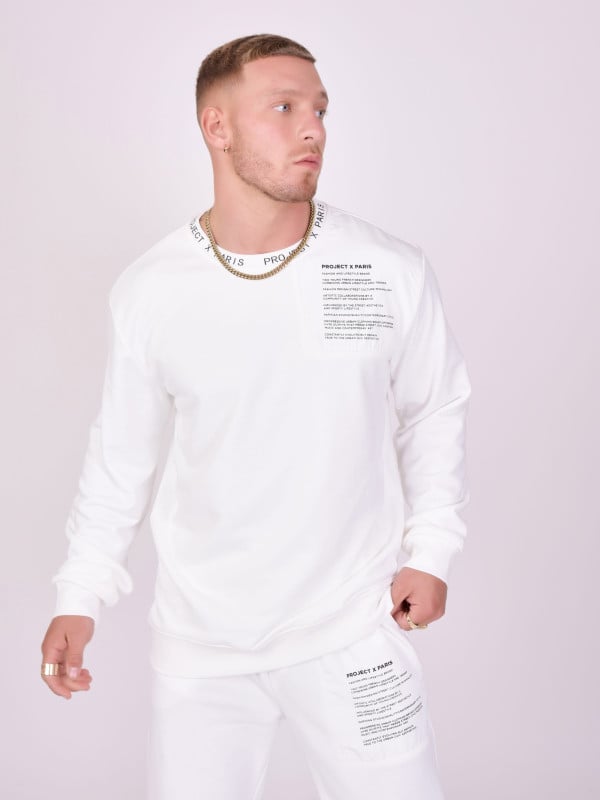 Project X Paris Sweat Col Rond Empiècement Et Message Texte