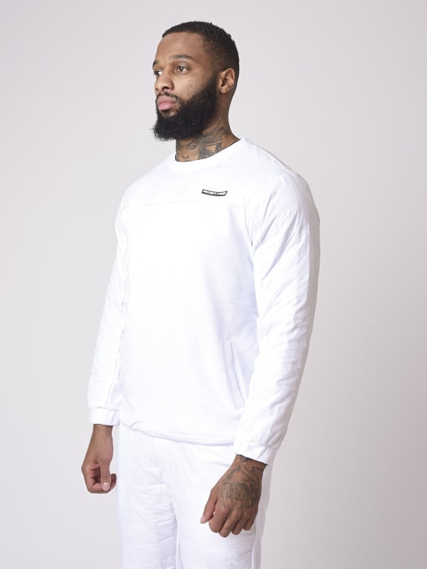 Project X Paris Sweat Col Rond Empiècement Nylon Matelassé Carré