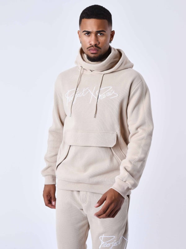 Project X Paris Sweat Col Roulé à Capuche En Maille