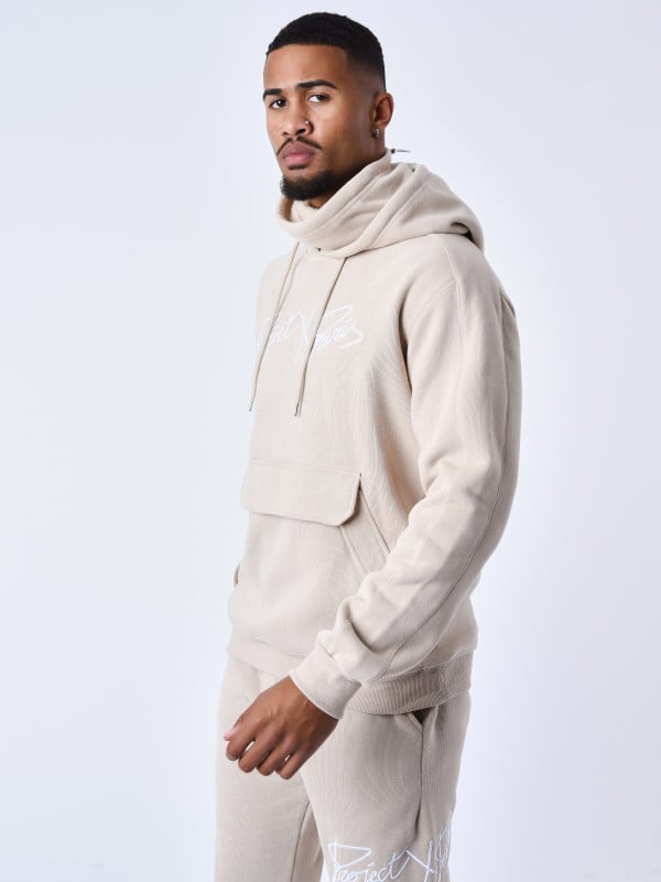 Project X Paris Sweat Col Roulé à Capuche En Maille