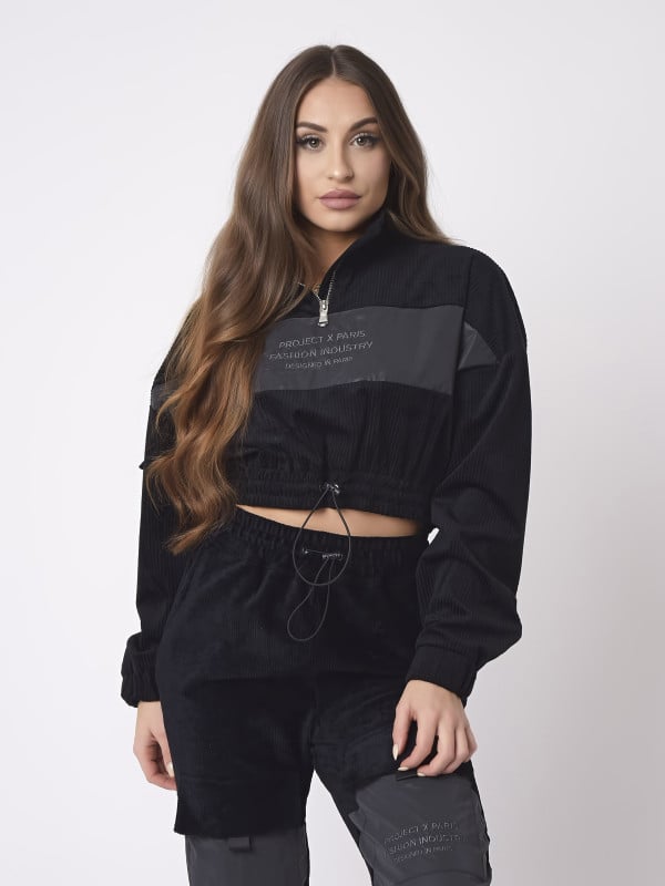 Project X Paris Sweat Enfilable Col Montant Velours Cotelé