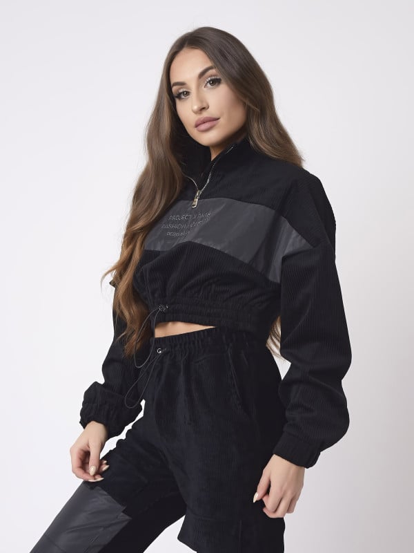 Project X Paris Sweat Enfilable Col Montant Velours Cotelé