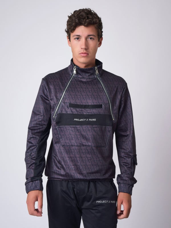 Project X Paris Sweat Style Coupe Vent Motif Monogramme