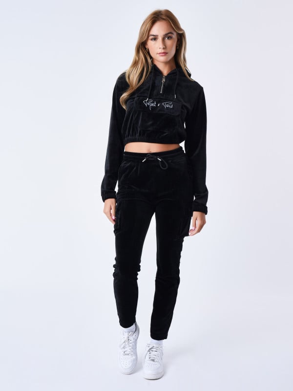 Project X Paris Sweat Velours Court à Capuche Signature