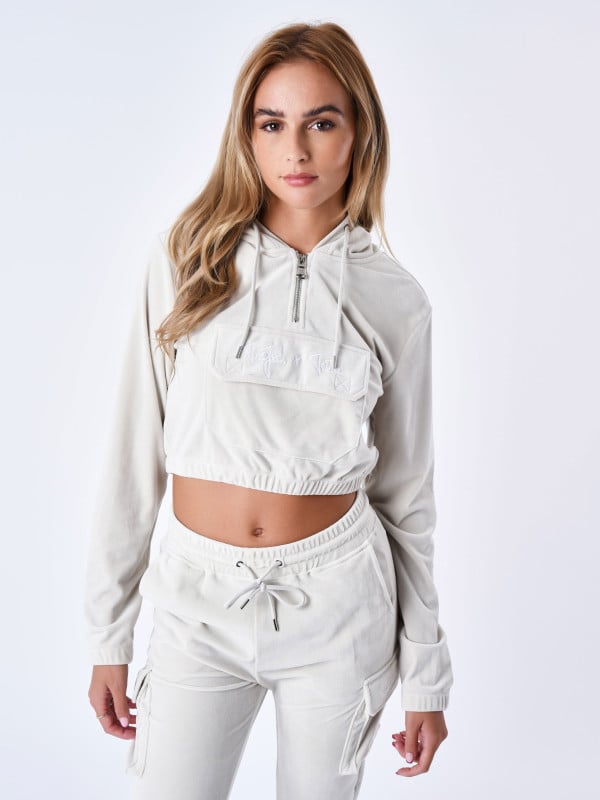 Project X Paris Sweat Velours Court à Capuche Signature