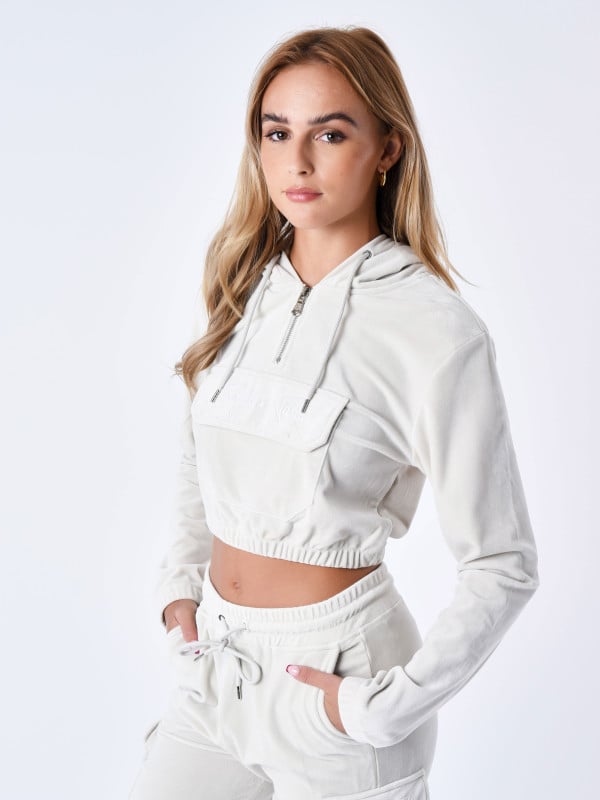 Project X Paris Sweat Velours Court à Capuche Signature