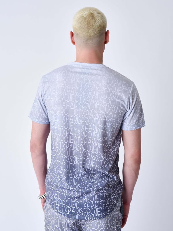 Project X Paris T-shirt à Effet Degradé Bicolore Et All Over