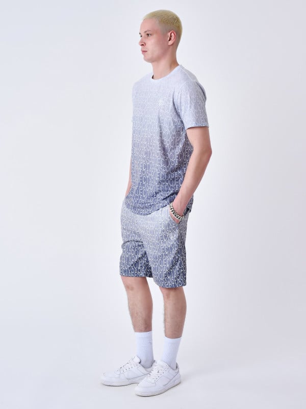 Project X Paris T-shirt à Effet Degradé Bicolore Et All Over