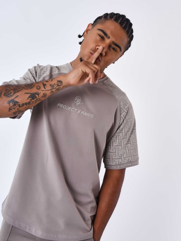 Project X Paris T-shirt à Manches All Over Labyrinthe