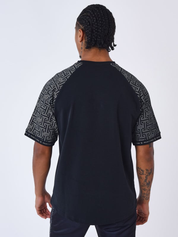 Project X Paris T-shirt à Manches All Over Labyrinthe