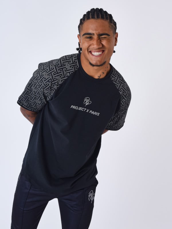 Project X Paris T-shirt à Manches All Over Labyrinthe