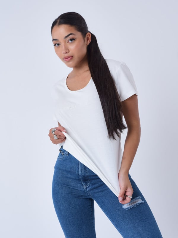 project x paris T-shirt basic broderie logo ton sur ton