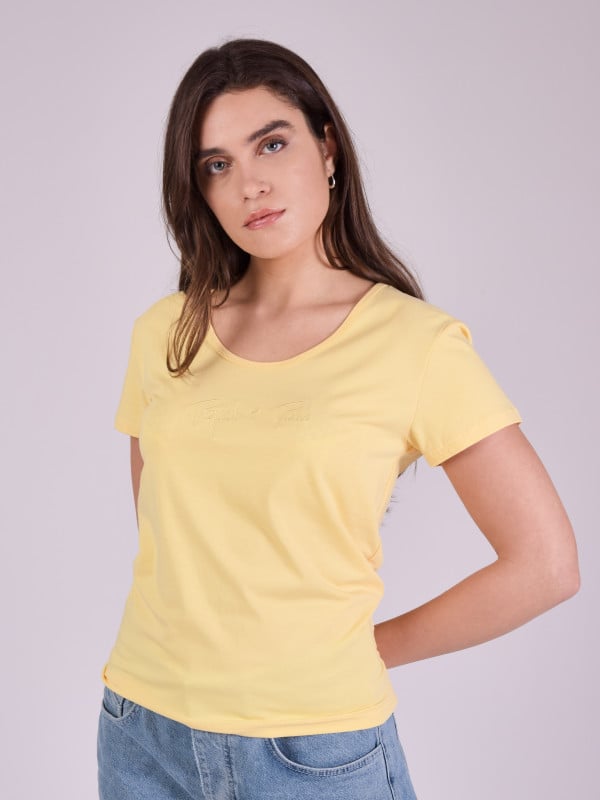 Project X Paris T-shirt Basic Broderie Logo Ton Sur Ton