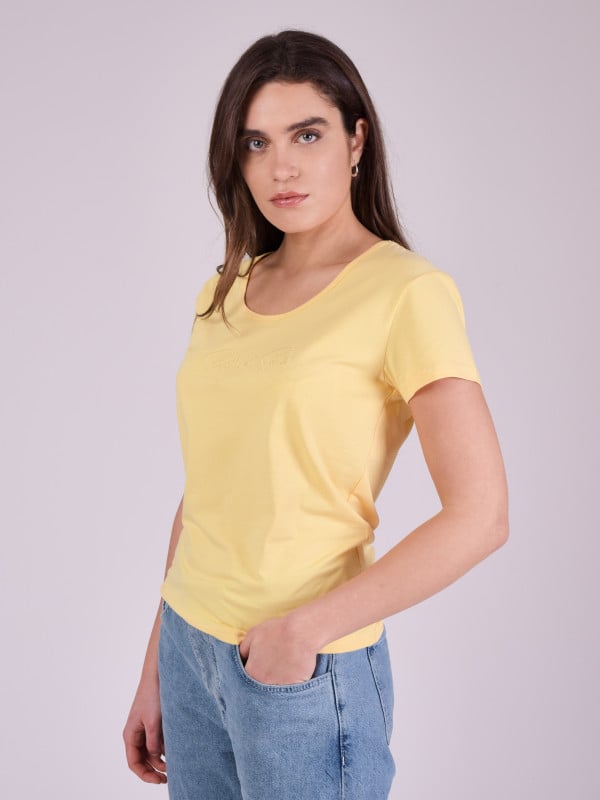 Project X Paris T-shirt Basic Broderie Logo Ton Sur Ton