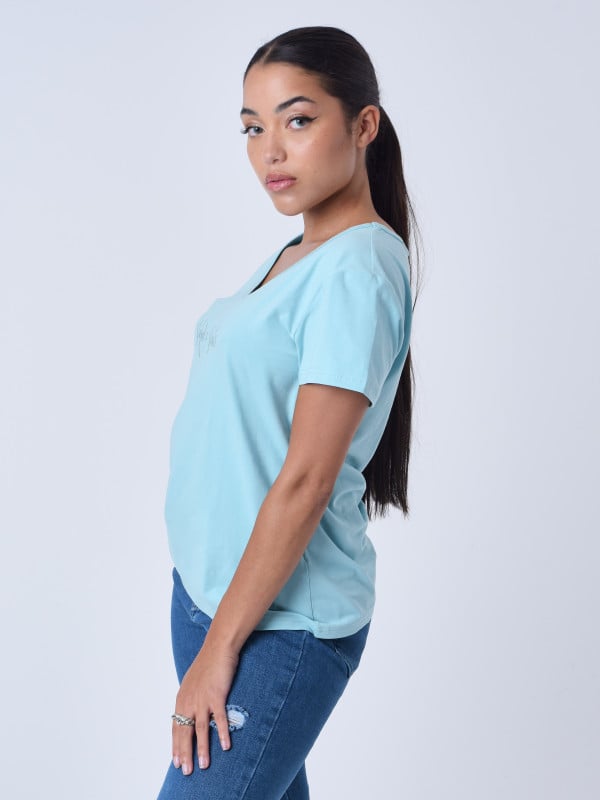 Project X Paris T-shirt Basic Broderie Logo Ton Sur Ton