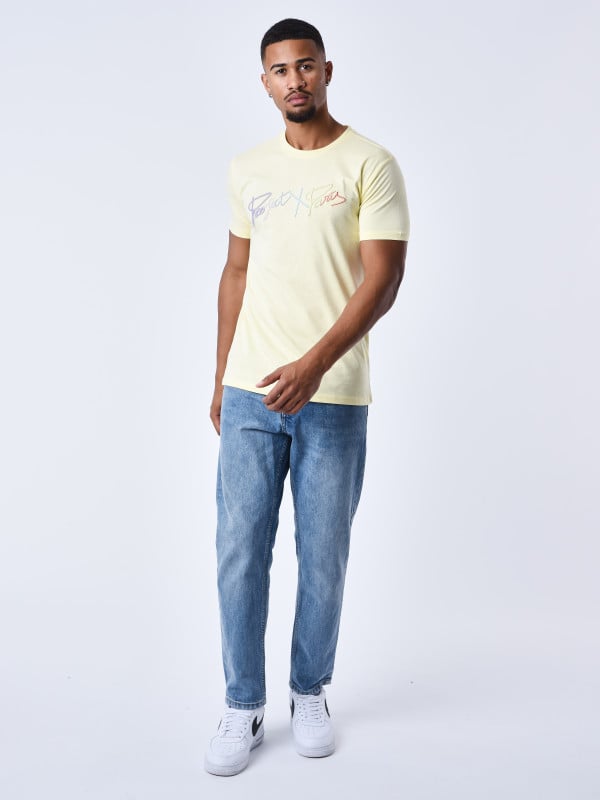 project x paris T-shirt basic full logo arc-en-ciel broderie