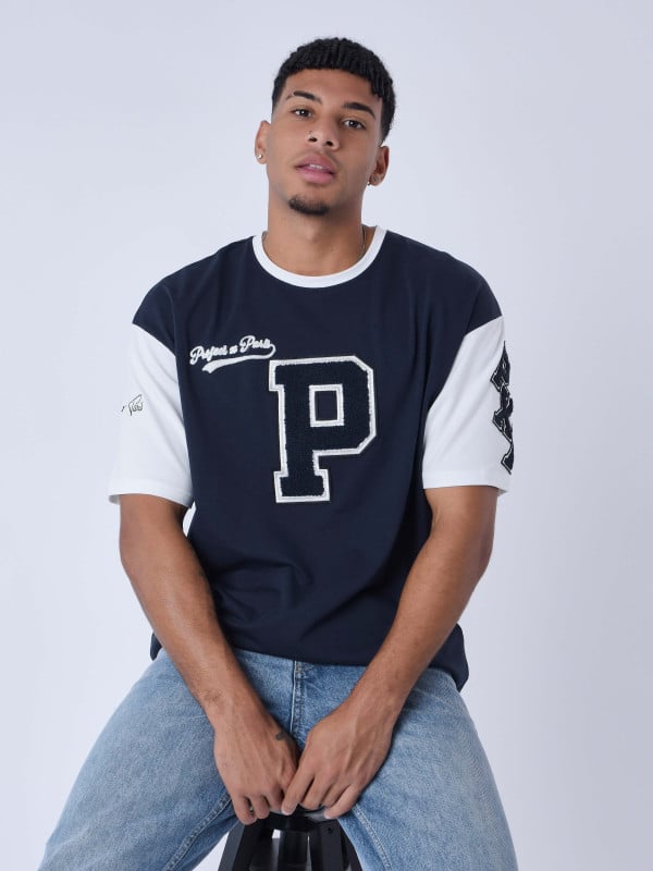Project X Paris T-shirt Bicolore Style Universitaire