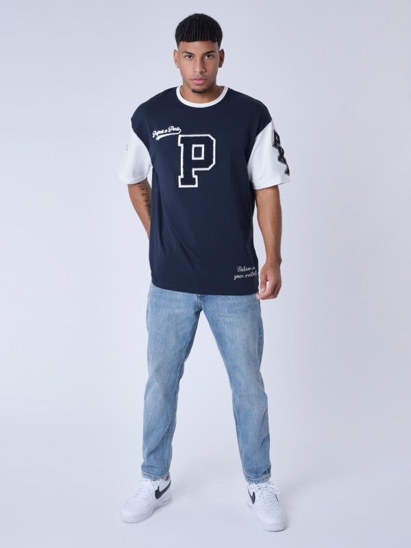 Project X Paris T-shirt Bicolore Style Universitaire