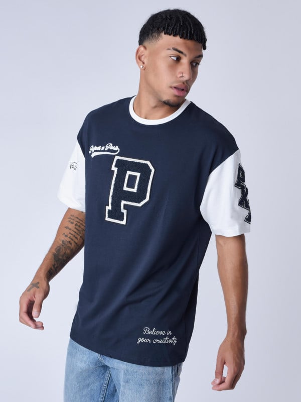 Project X Paris T-shirt Bicolore Style Universitaire