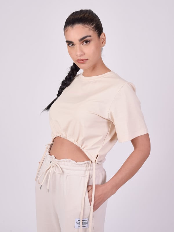 Project X Paris T-shirt Crop Avec Cordon De Serrage