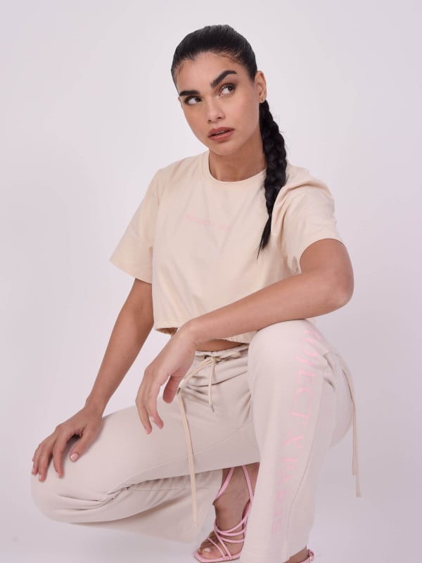 project x paris T-shirt crop avec cordon de serrage