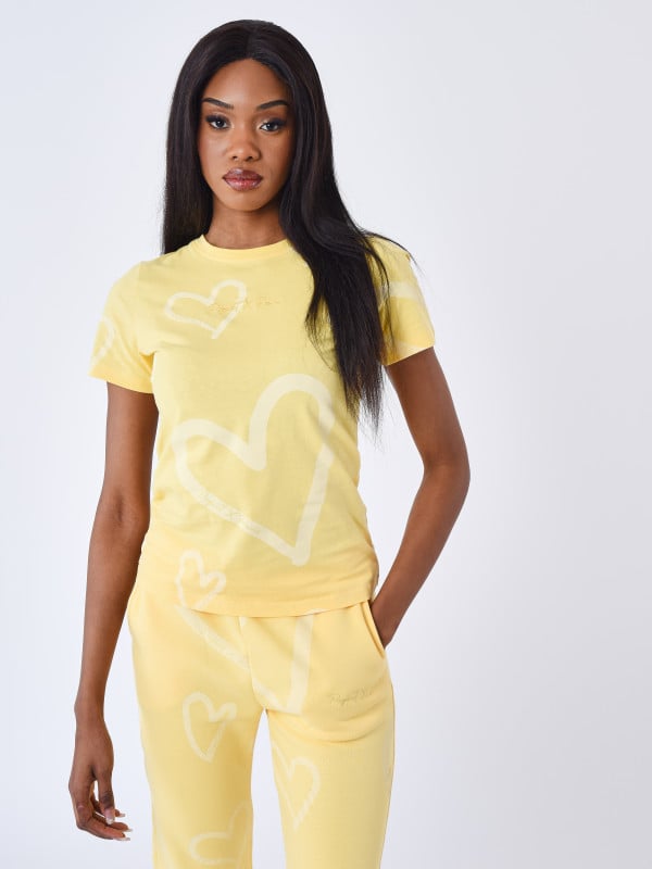 Project X Paris T-shirt Manches Courtes All Over Cœur