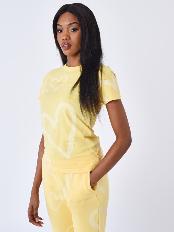 Project X Paris T-shirt Manches Courtes All Over Cœur