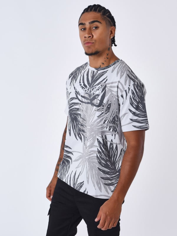 Project X Paris T-shirt Motif All Over Feuilles De Palmier