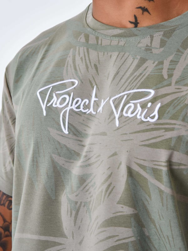 Project X Paris T-shirt Motif All Over Feuilles De Palmier