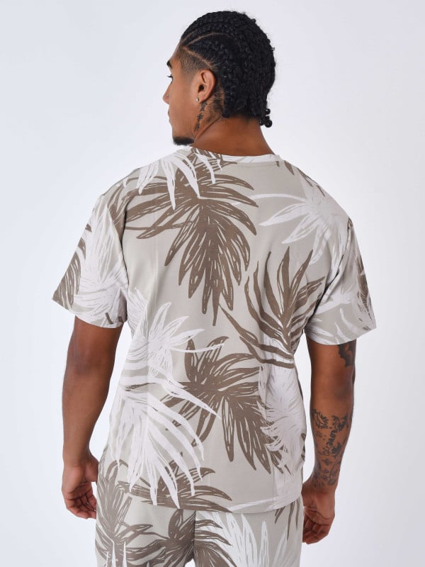 Project X Paris T-shirt Motif All Over Feuilles De Palmier